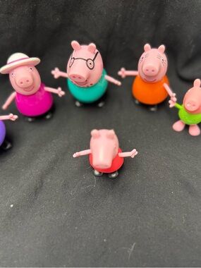 Peppa Pig Colorful Character Figure Set - Pink, Red, Teal, Orange, Purple, Green